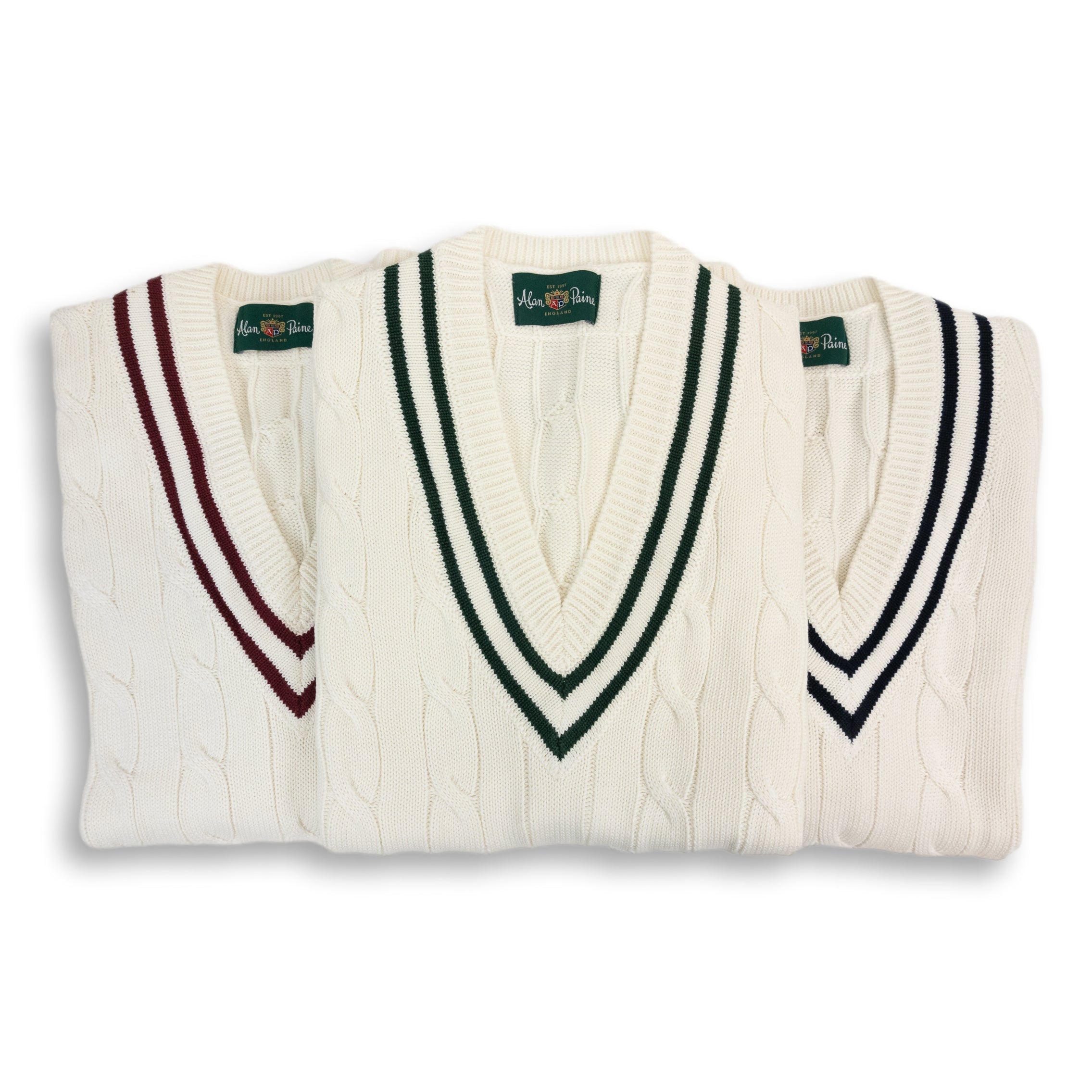 Chadbury Cricket V-Neck Cable Knit Sweater Vest