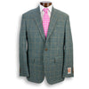 Olive and Navy Multi Check Quaregna Wool, Silk, and Linen Sport Coat
