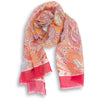 Paisley and Floral Linen and Silk Blend Scarf