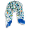 Exotic Bird and Floral Pattern Linen and Silk Blend Scarf