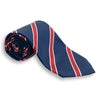 Navy with Red and White Reppe Stripe Silk Tie