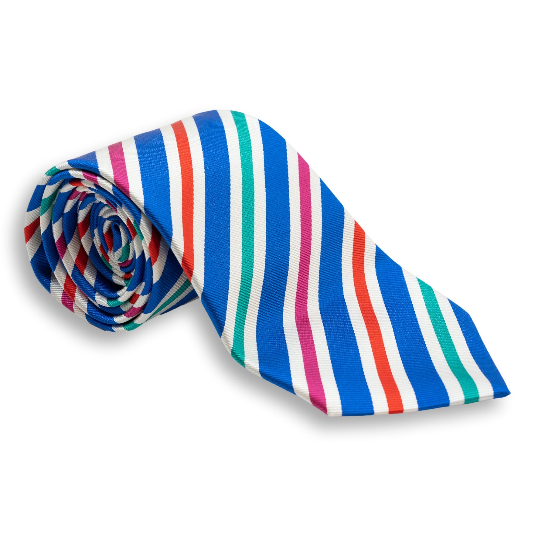 Multicolored Fun Repp Stripe Silk Tie