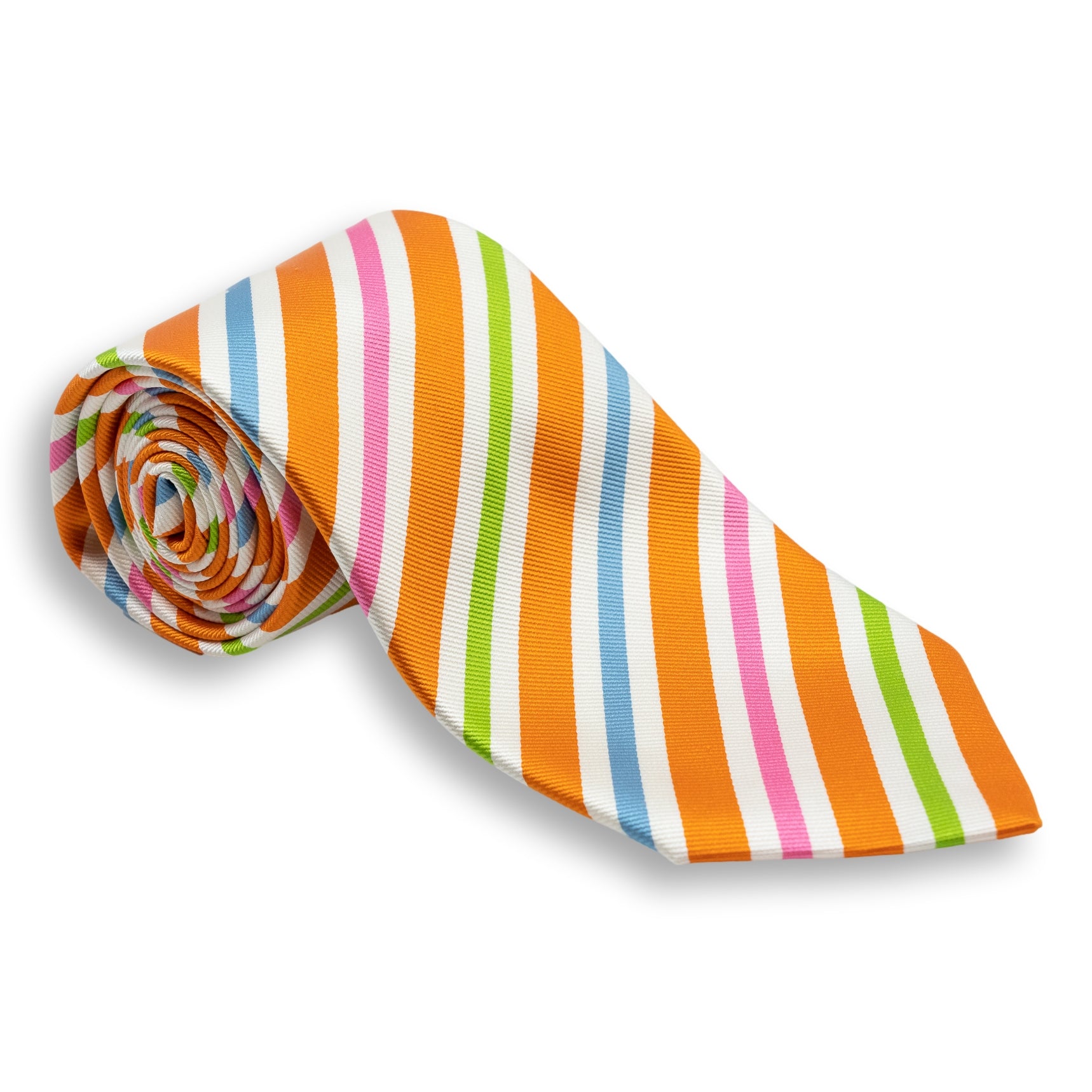 Multicolored Fun Repp Stripe Silk Tie