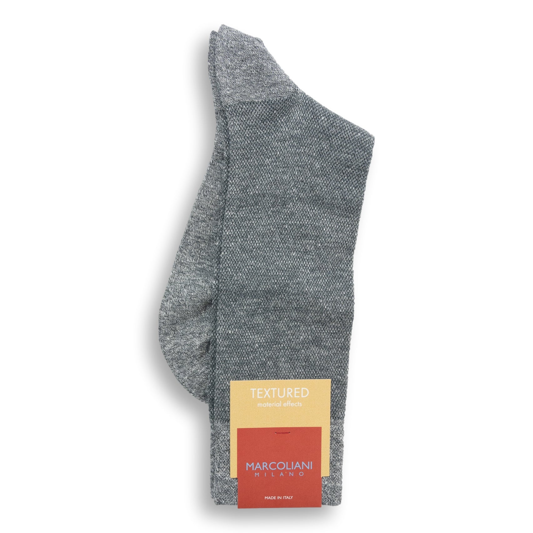 Linen Cotton Blend Piqué Mid-Calf Dress Socks