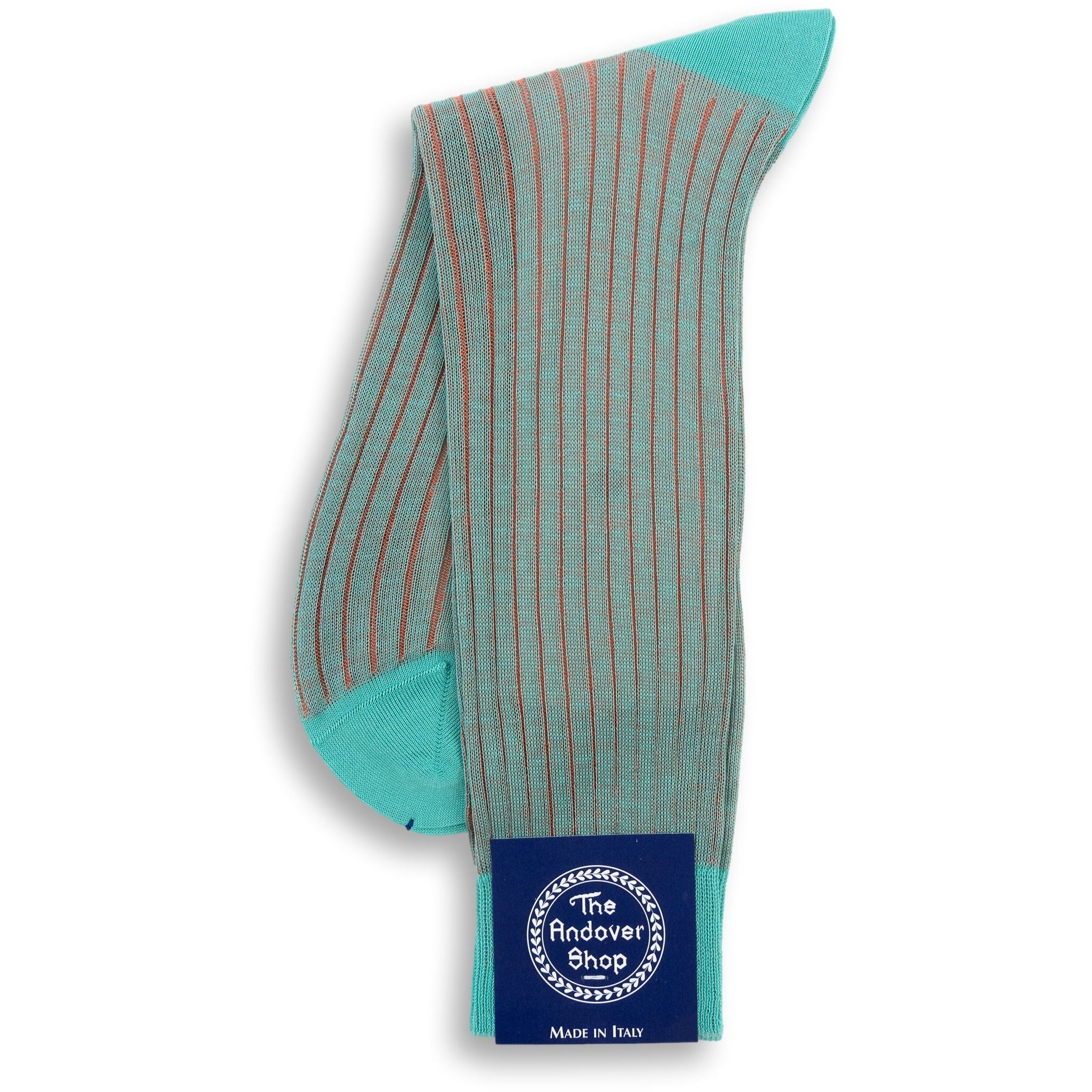 Mid-Calf Cotton Shadow Ribbed Dress Sock