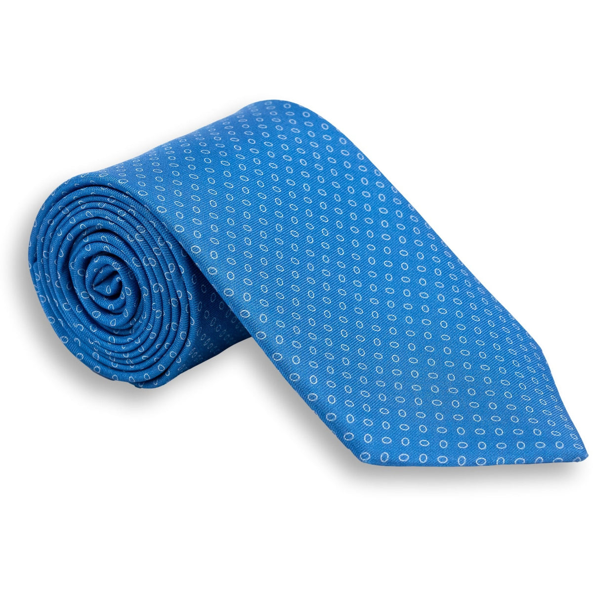 Small White Circular Pattern Silk Print Tie – The Andover Shop