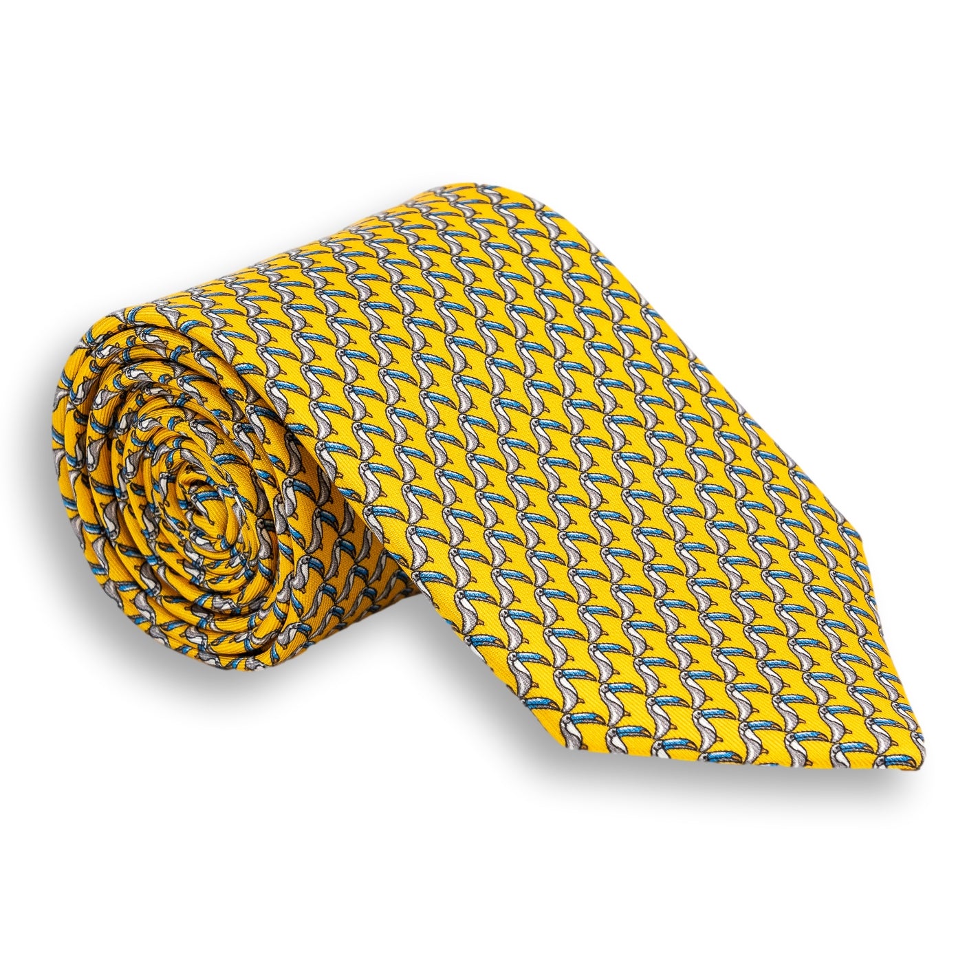 Toucan Pattern Silk Print Tie