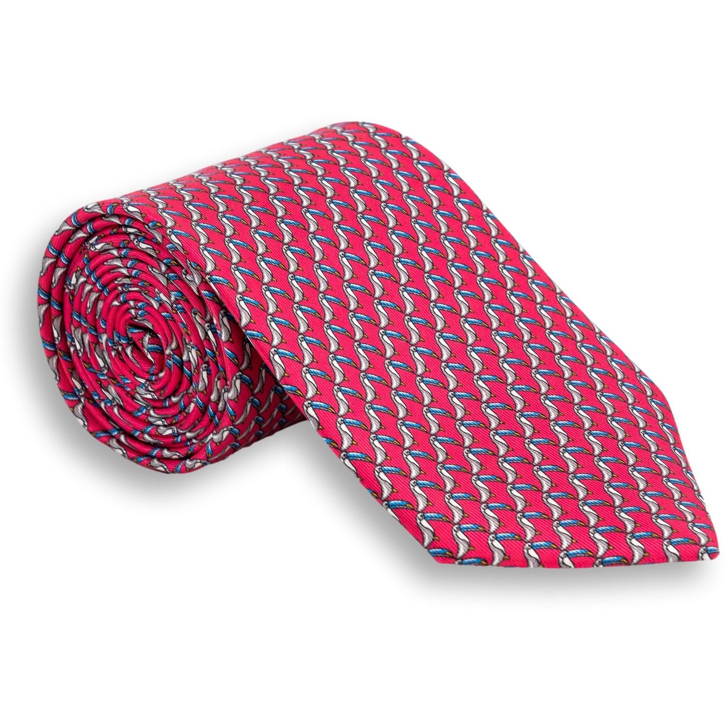 Toucan Pattern Silk Print Tie