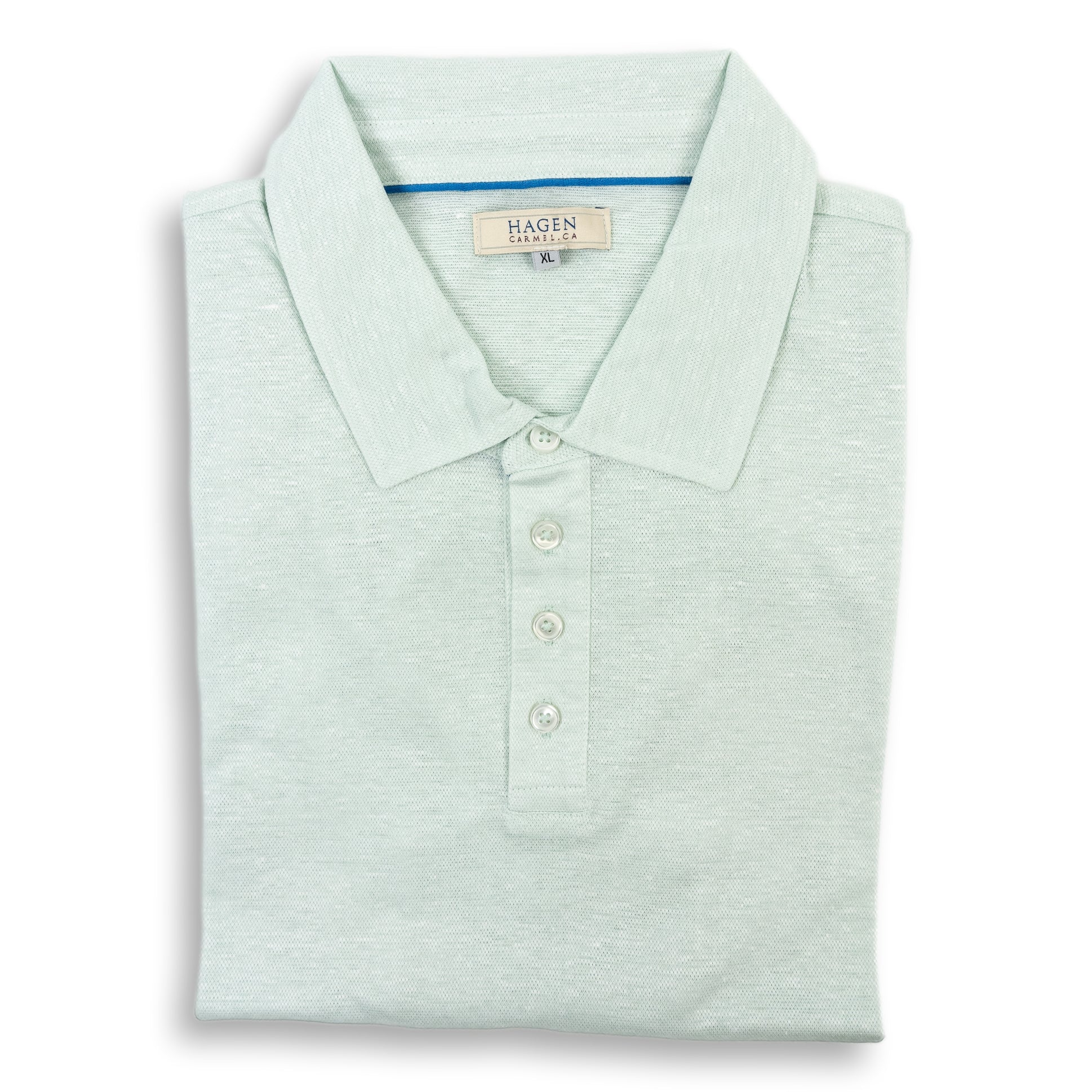 Cotton and Linen Blend Pique Polo