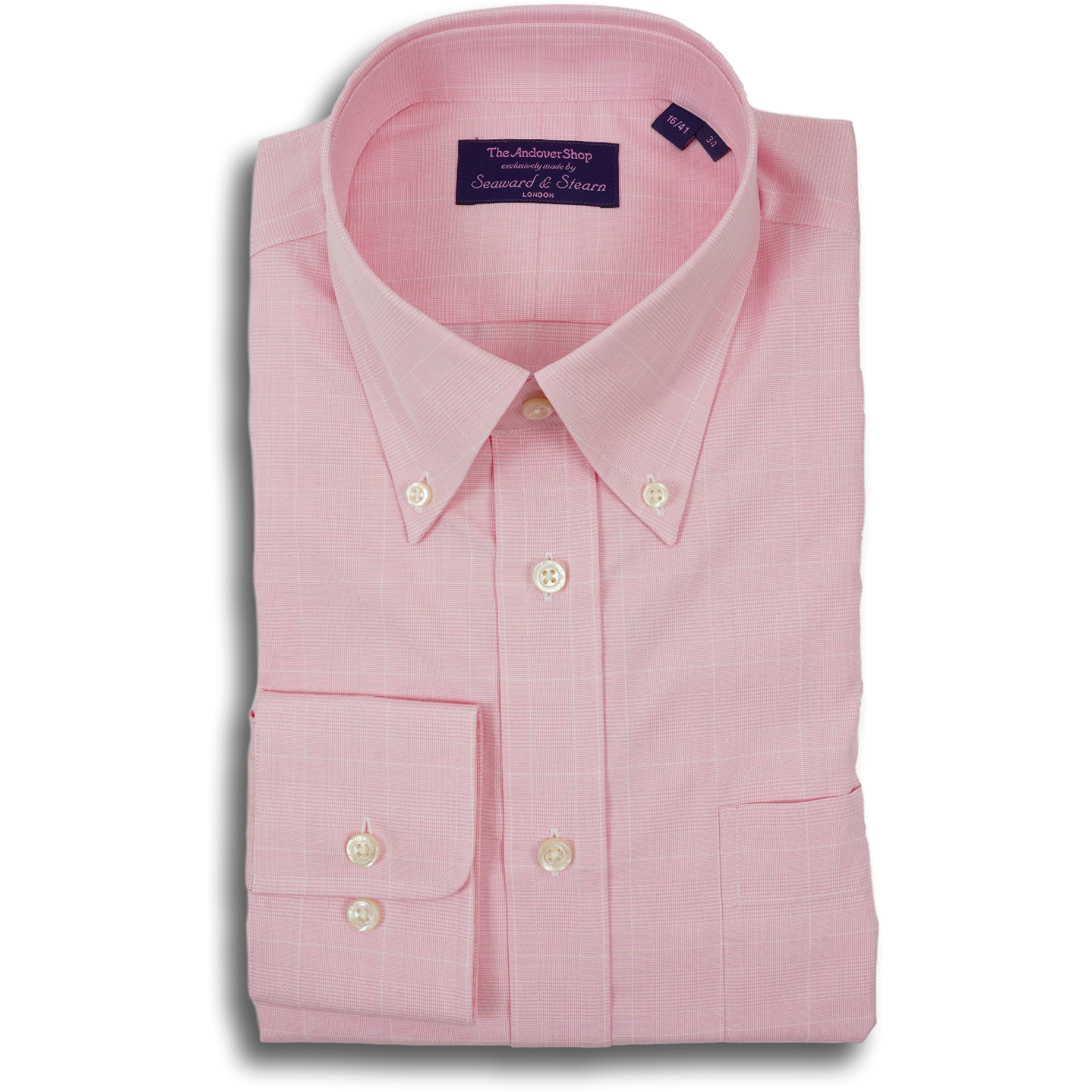 Pink Prince of Wales Button Down Dress Shirt