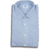 Blue and White Tape Stripe Spread Collar Shirt