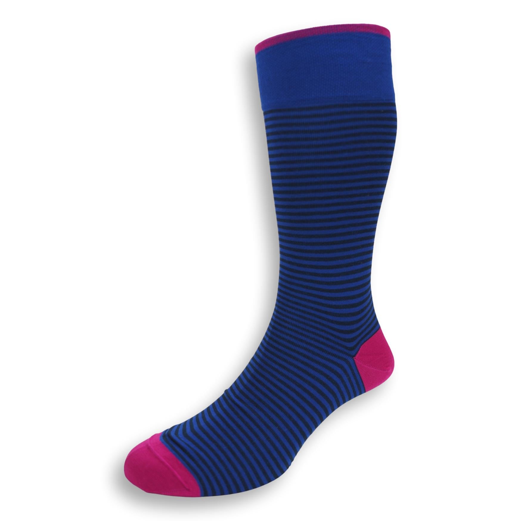 Pima Cotton Palio Stripe Over the Calf Dress Socks