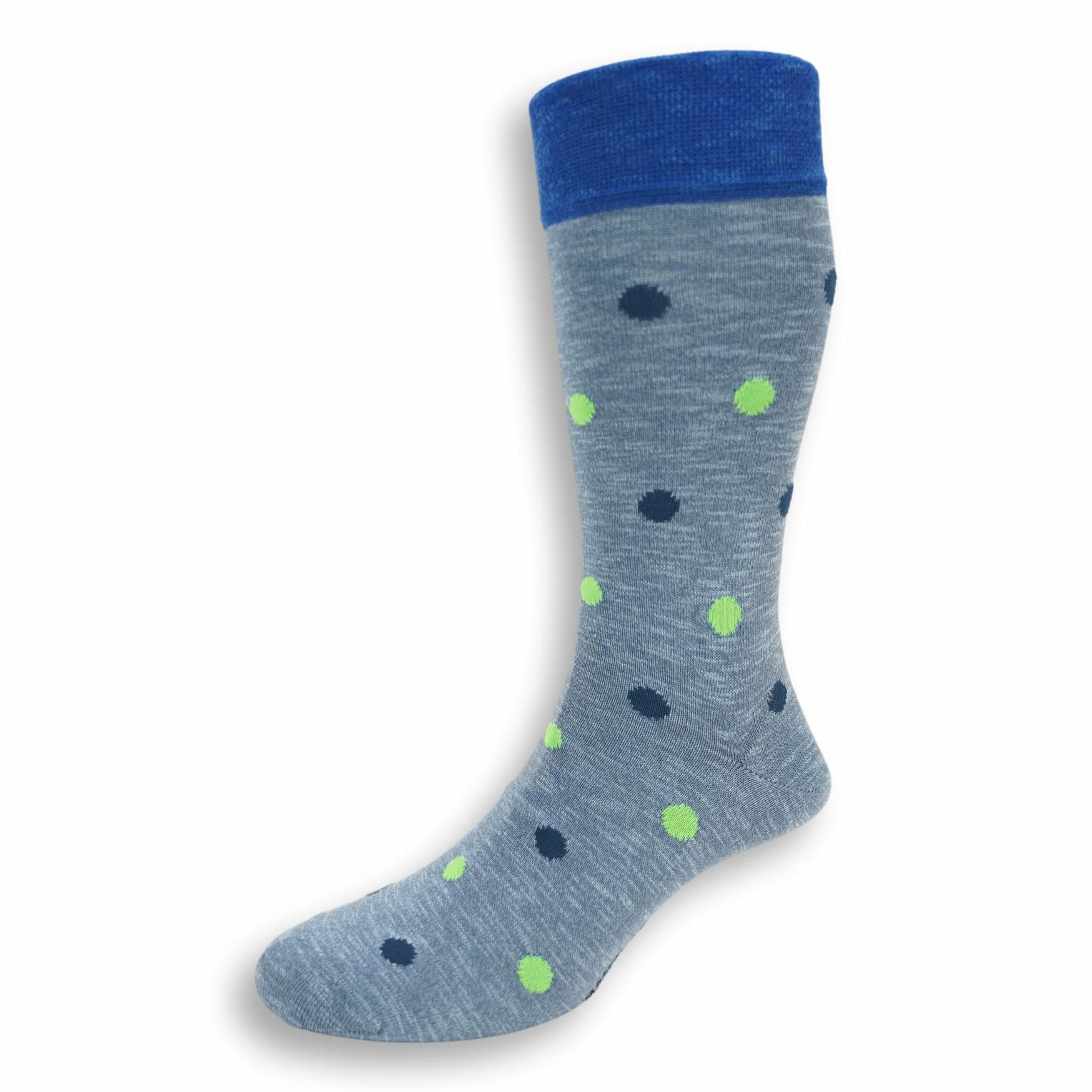 Pima Cotton Fluo Dots Mid-Calf Dress Socks