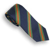Navy with Green and Orange Repp Stripe Tie
