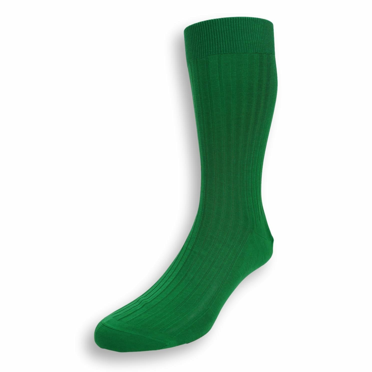 Mid-Calf Ribbed Cotton Dress Sock