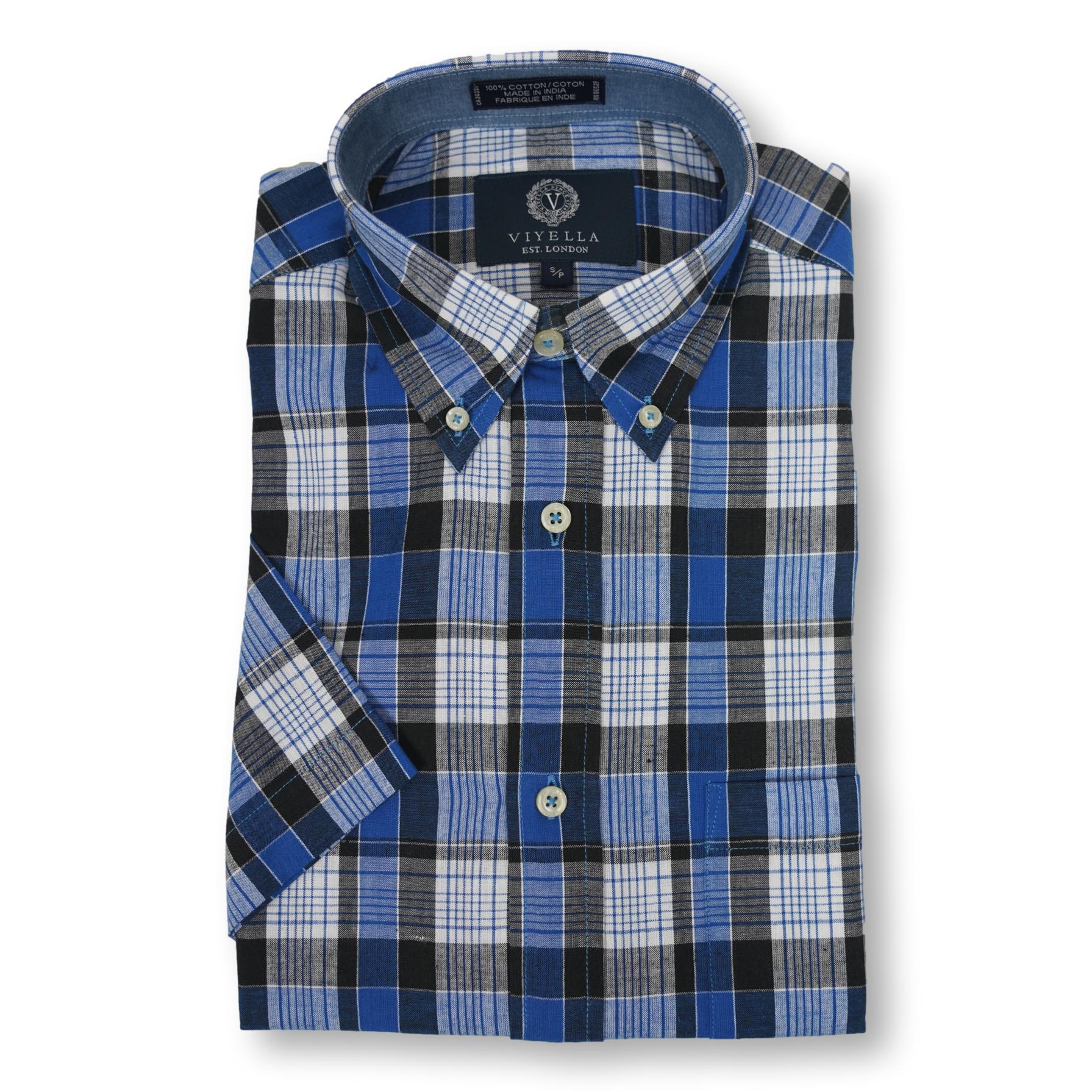 Viyella 100% Cotton Madras Short Sleeve Sport Shirt