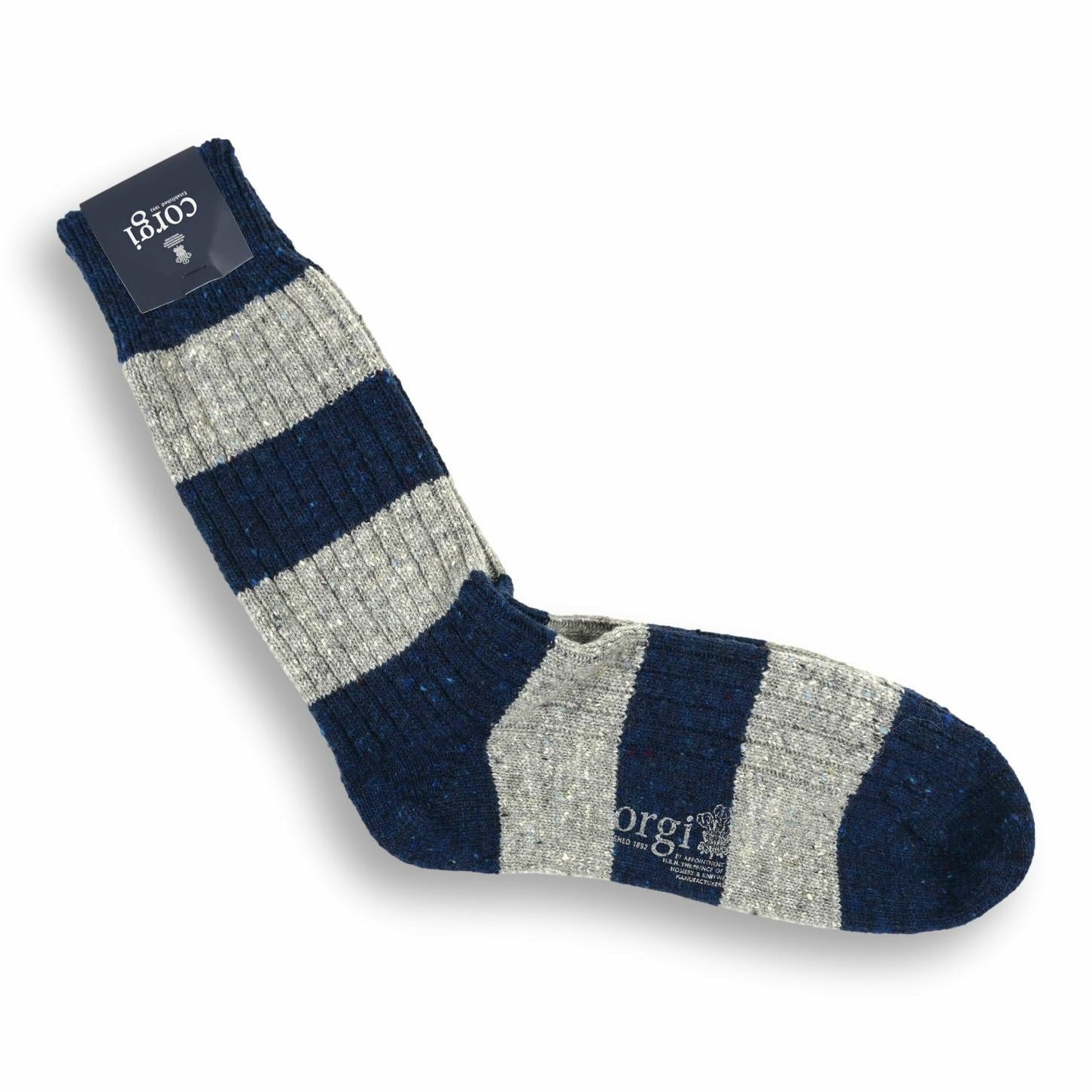 Rugby Stripe Donegal Wool Sock