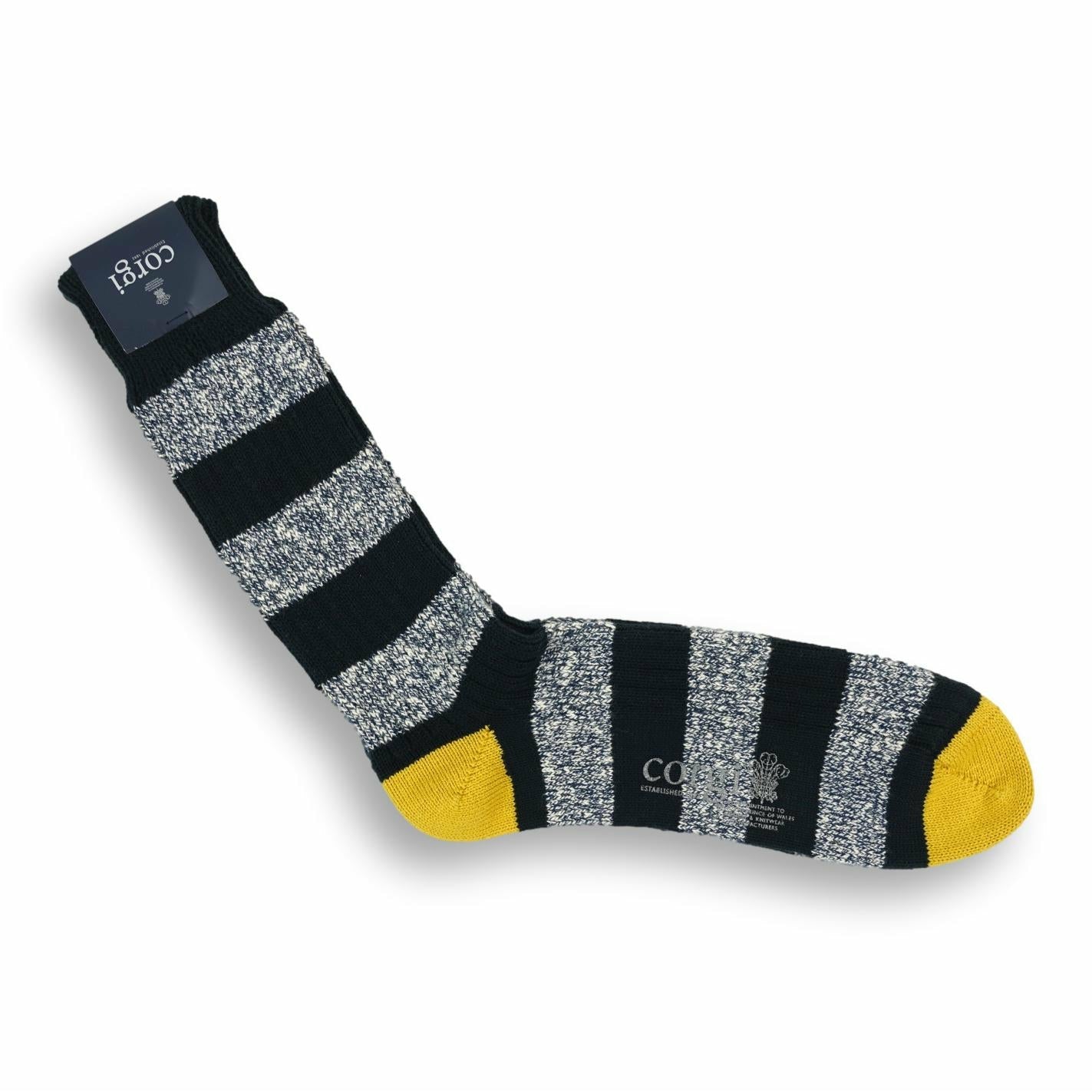 Pure Cotton Stripe with Contrast Toe and Heel Sock