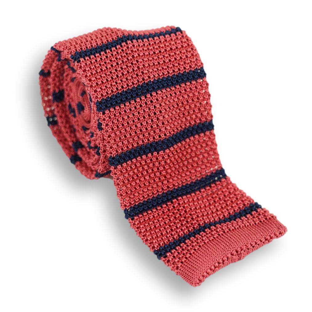 Silk Knit Tie in Red