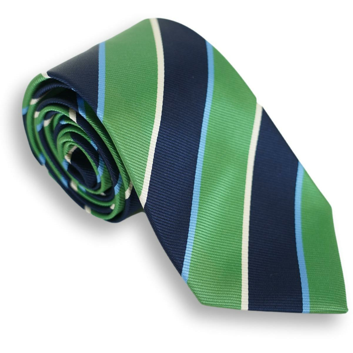 Navy with White and Sky Blue Repp Stripe Tie
