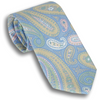 Pale Blue Silk Paisley Patterned Tie