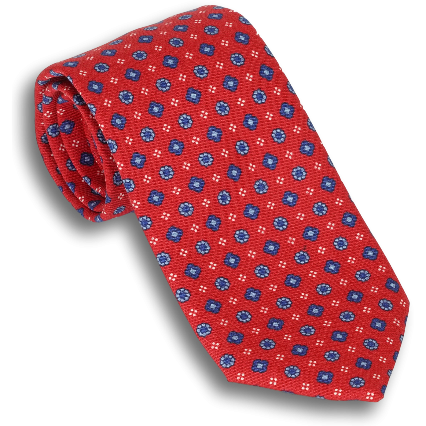 Lario Red Diamond Pattern Silk Tie
