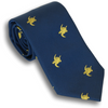 Navy Silk Tie with Gold Turtles