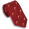 Red Silk Tie with Gold Dolphins