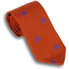Orange Silk Tie with Blue Turtles
