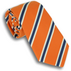 Orange and White/Navy Mogador Stripe Silk and Cotton Tie