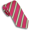Pink and Green/White Mogador Stripe Silk and Cotton Tie