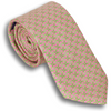 Pink Silk Tie with Lime Green Ring Pattern