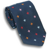 Navy with Multicolored Stars Silk Tie