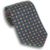 Navy with Red and Yellow Mini Paisley Patterned Silk Tie