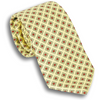Pale Yellow with Red Diamond Motif Silk Tie