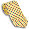 Yellow with Red and Blue Flower Motif Silk Tie