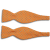Orange with Square Pattern Silk Butterfly Bow Tie