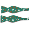 Green with Geometric White and Brown Pattern Silk Butterfly Bow Tie