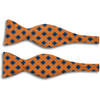 Dark Orange with Blue and Navy Square Pattern Wool Butterfly Bow Tie