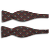 Maroon with Paisley Square Motif Silk Butterfly Bow Tie