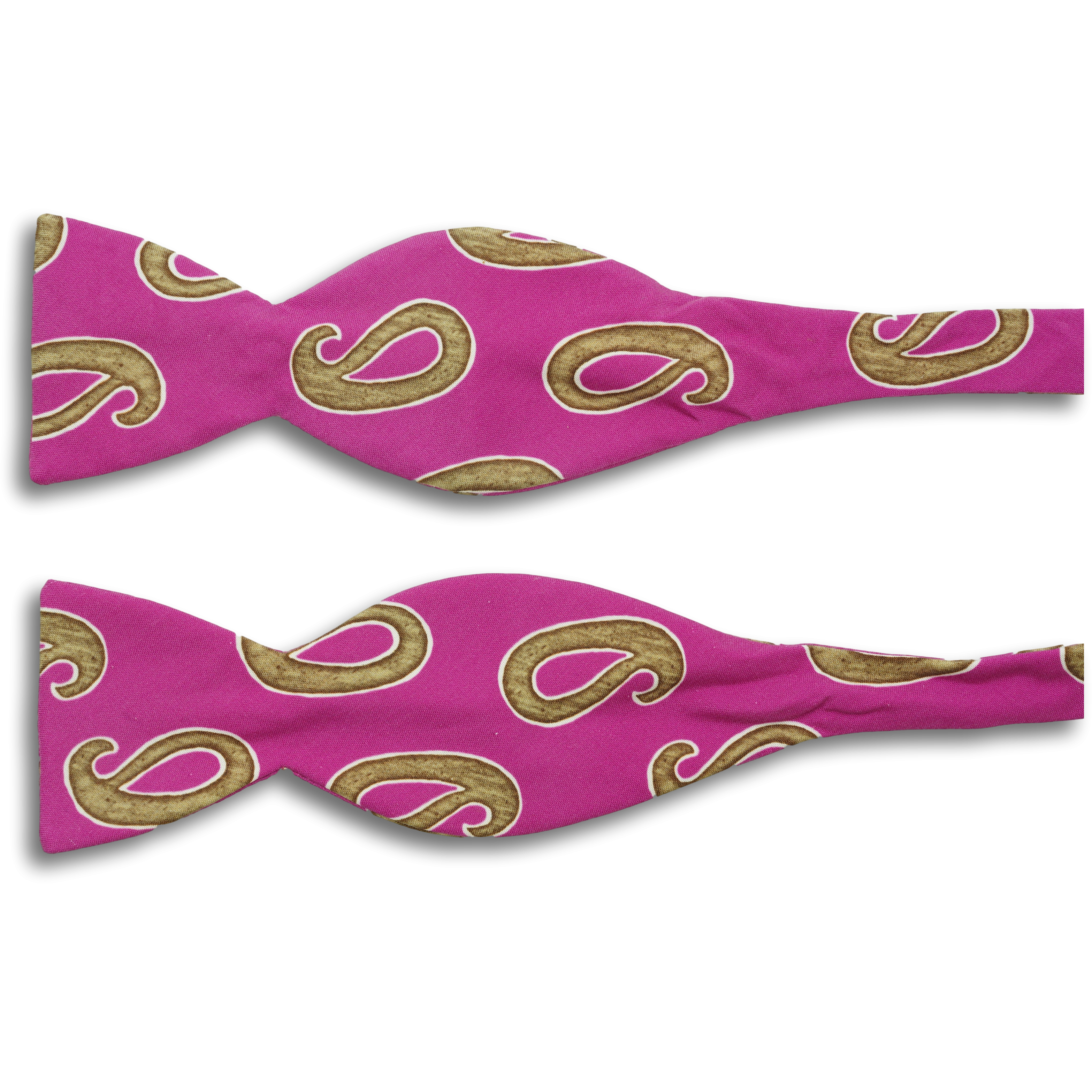 Large Paisley Print Motif Silk Butterfly Bow Tie