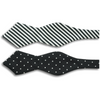 Black with Silver Polka Dots and Striped Butterfly with Point Bow Tie