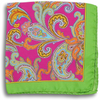 Multicolored Paisley Patterned Silk Pocket Square