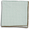 White with Green Polka Dot and Olive Border Pocket Square