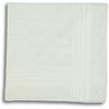 White Pocket Square with Stitched Striped Border