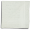 White Cotton Pocket Square with Stitched Striped Border