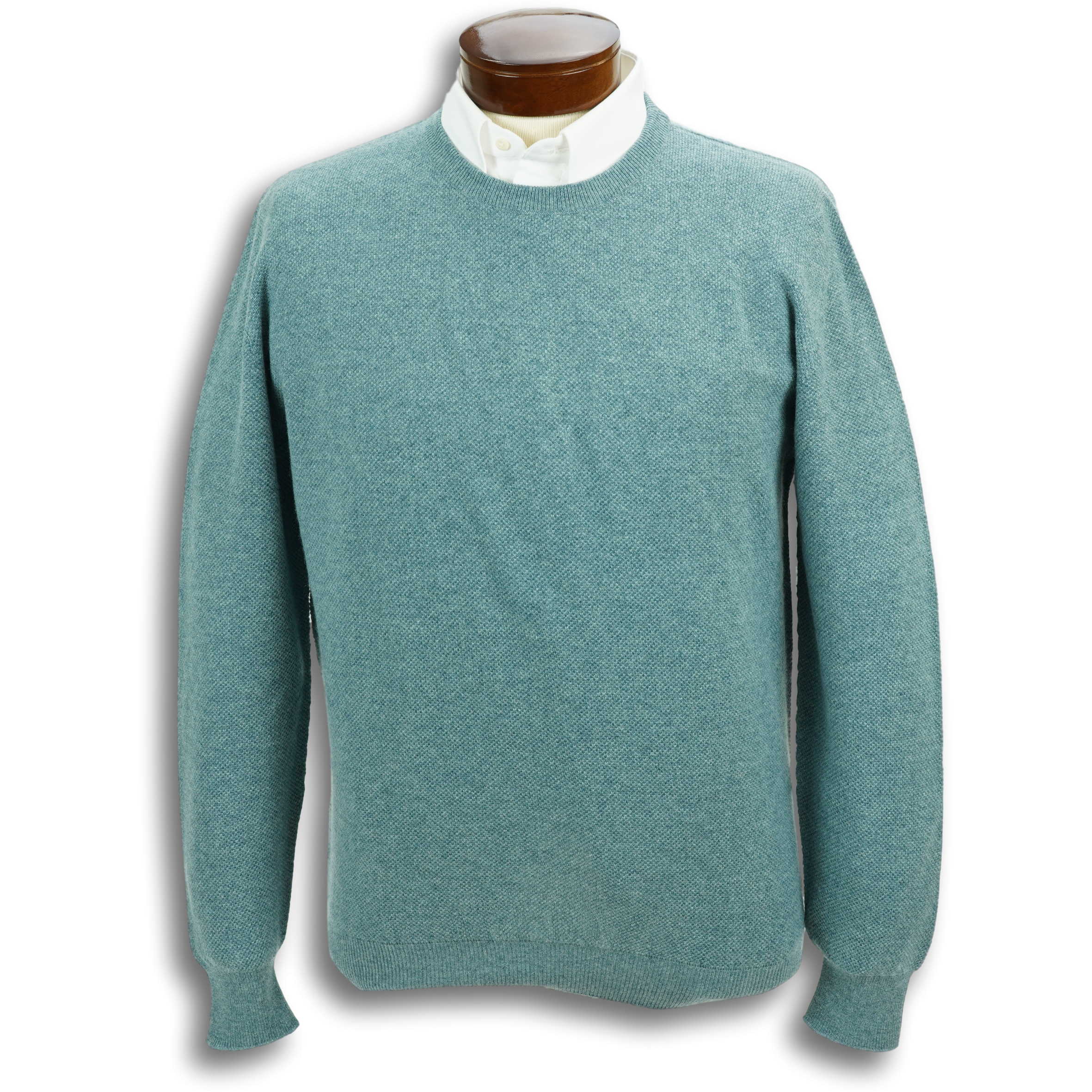 Pure Cashmere Waffle Knit Crew Neck Sweater