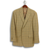 Deep Tan Cashmere Jacket with Green and Chestnut Windowpane