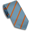 Steel Blue and Burnt Orange Striped Silk Tie