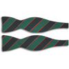 Navy and Green Stripe with Thin Red Stripe Irish Poplin Butterfly Bow Tie